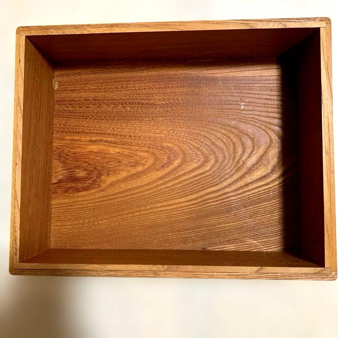 未使用　木製　ケヤキ　欅　木箱