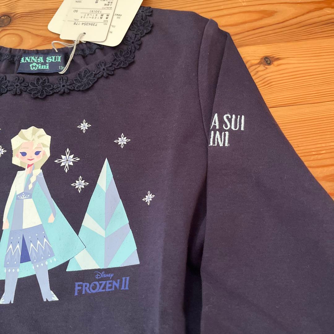 新品タグ付♡ANNA SU mimi♡アナ雪エルサ切り替えチュールワンピ 130