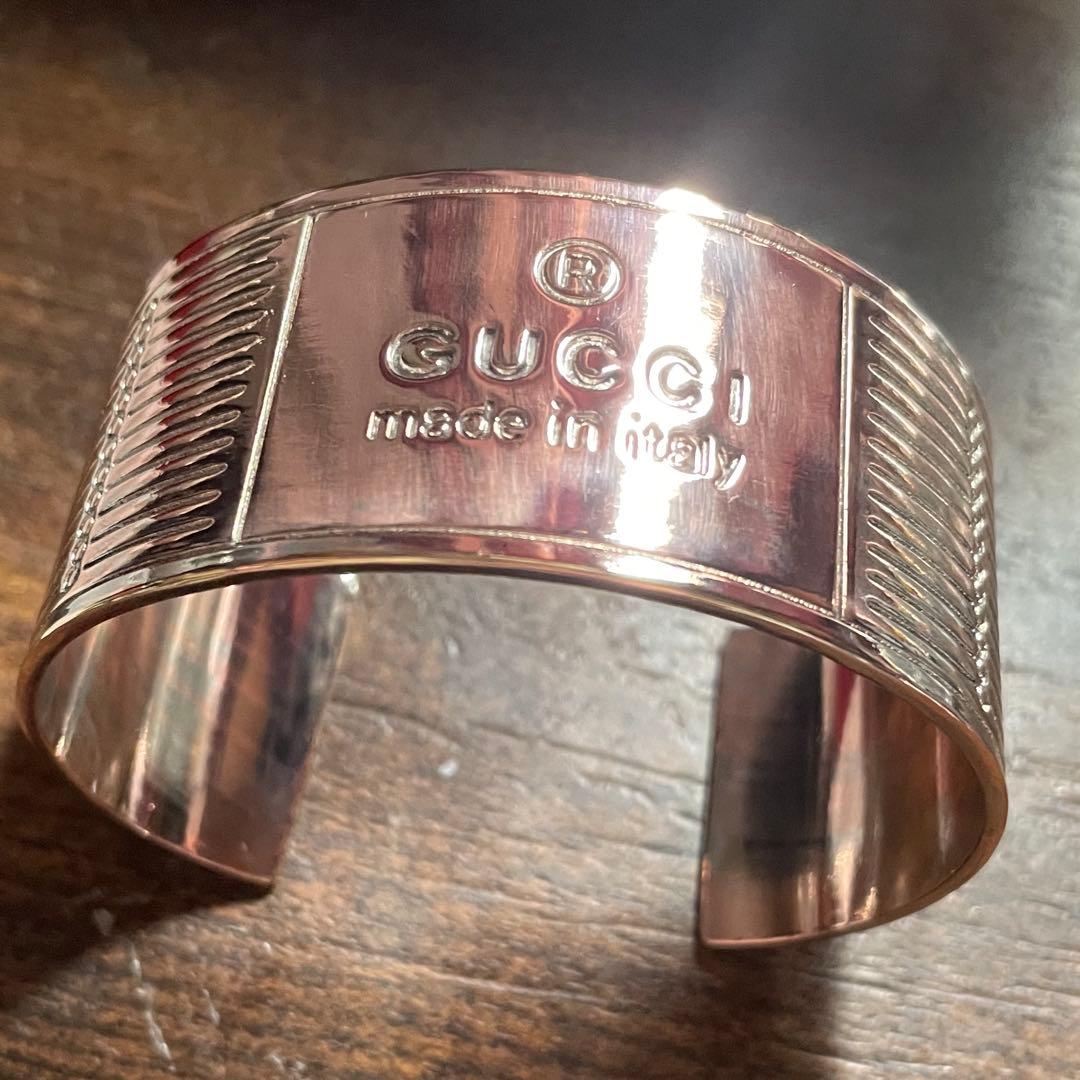 レア　希少　GUCCI ワイド　極太　バングル　シルバー　925 イタリア