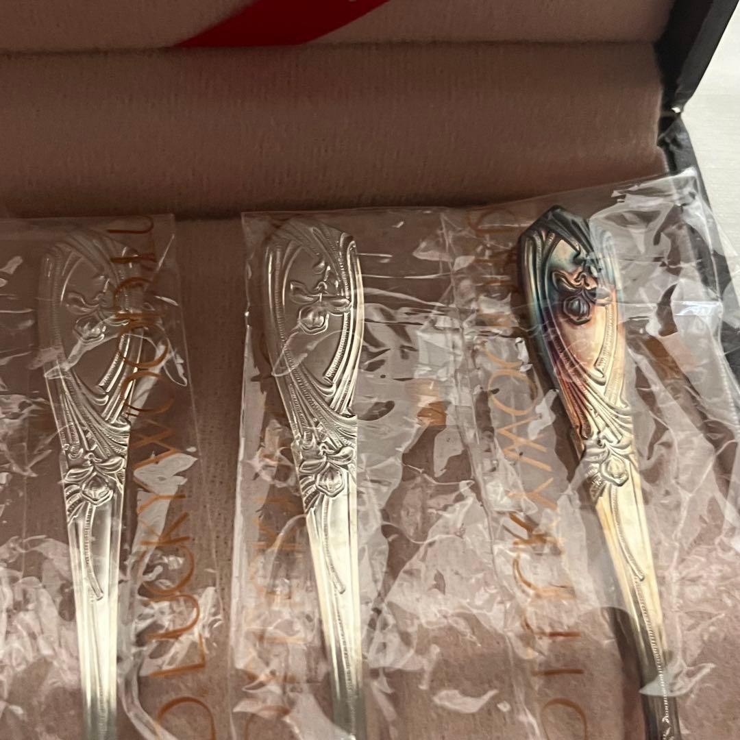 未使用品 ラッキーウッド パリ メッキ厚20μ ティースプーン 6本