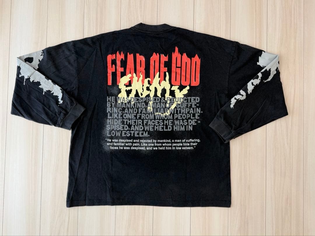 RRR123 Fear Of God ロンT 黒 長袖Tシャツ XL 試着のみ