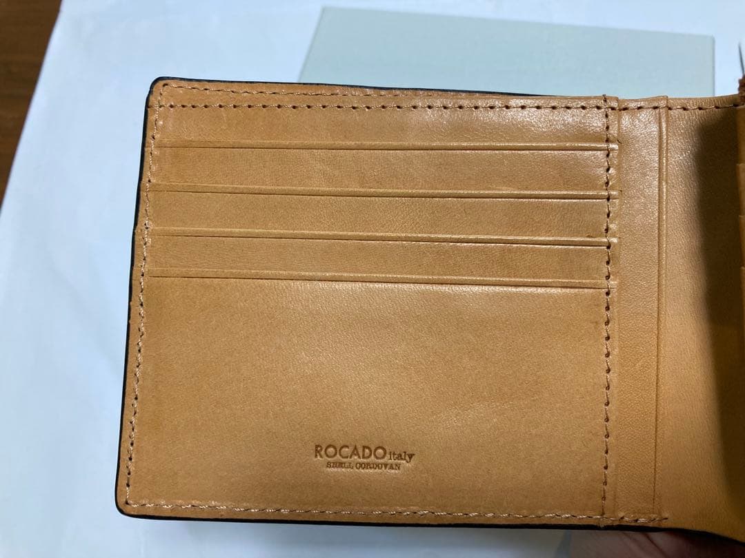 【未使用新品】ロカド シェルコードバン 二つ折り財布 ブラック 箱付き