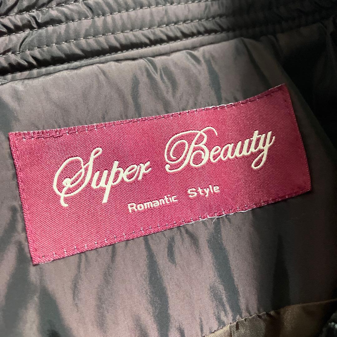 Super Beauty ベロア刺繍 ダウンコート 42