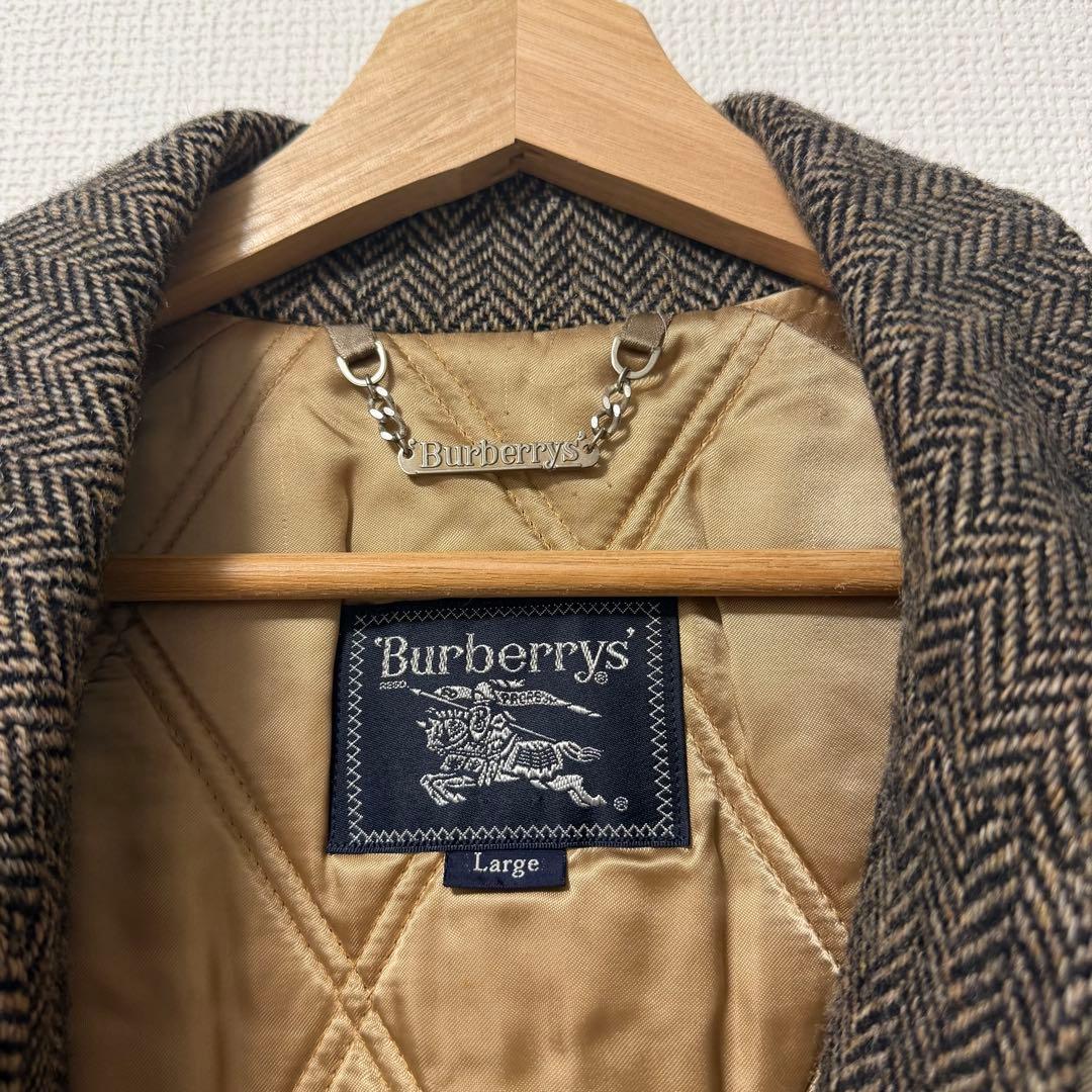 Burberrys へリンボーン　ウール　ジャケット　レザー