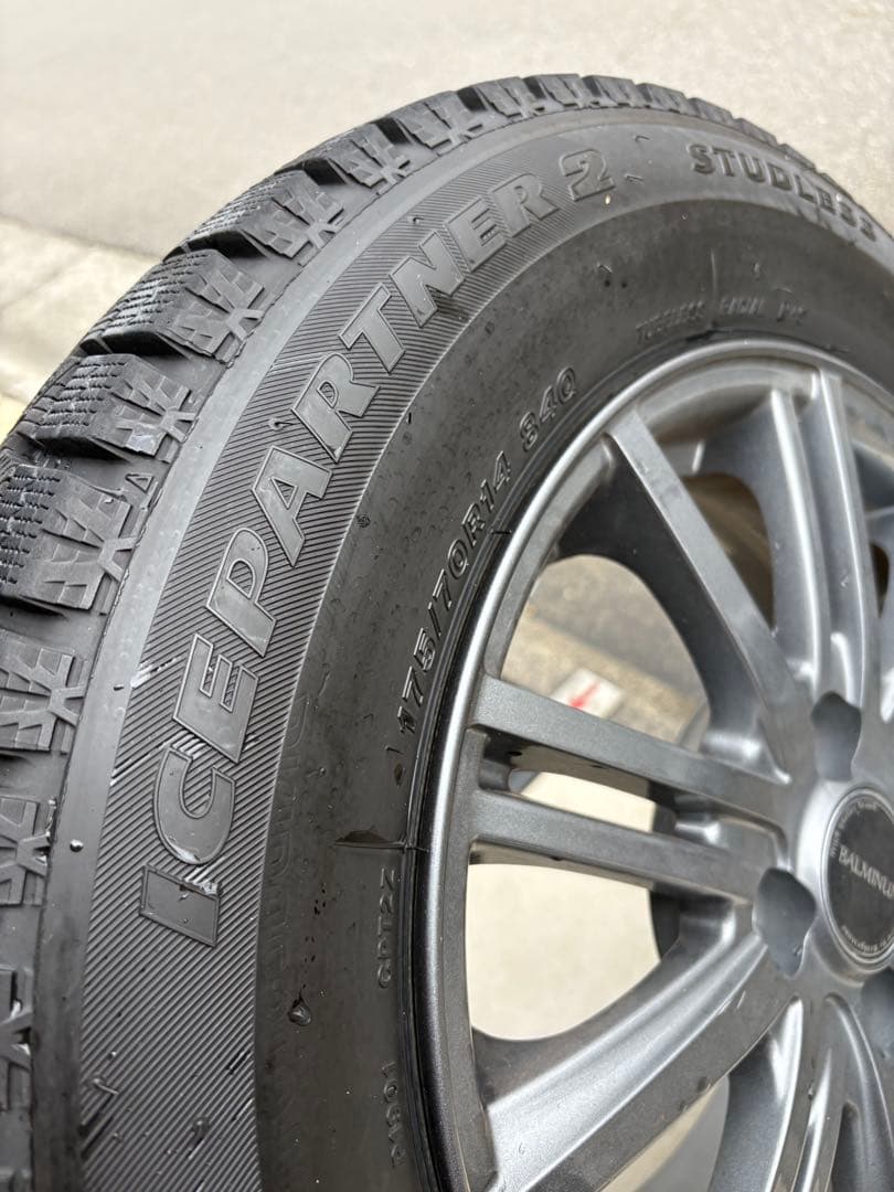 ブリヂストンスタッドレス175/70R14 2023年ヤリスハイブリッド