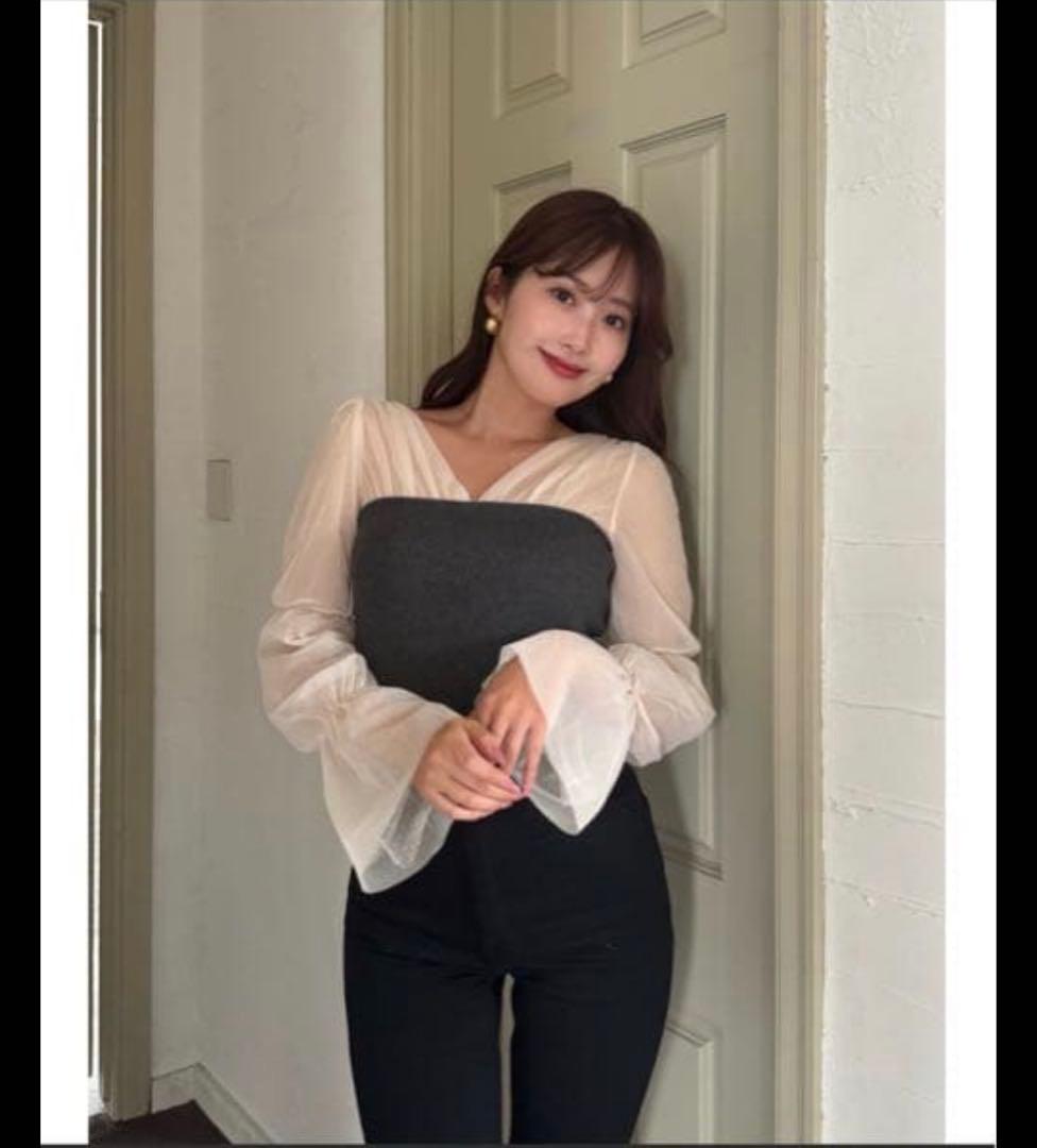 トップス Herlipto Tulle Sleeve Knit Top FOR HER