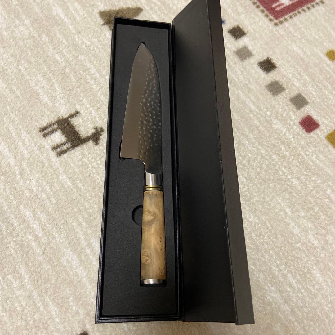 佐治武士 福井越前刃物 三徳包丁 刃渡18cm カリン柄