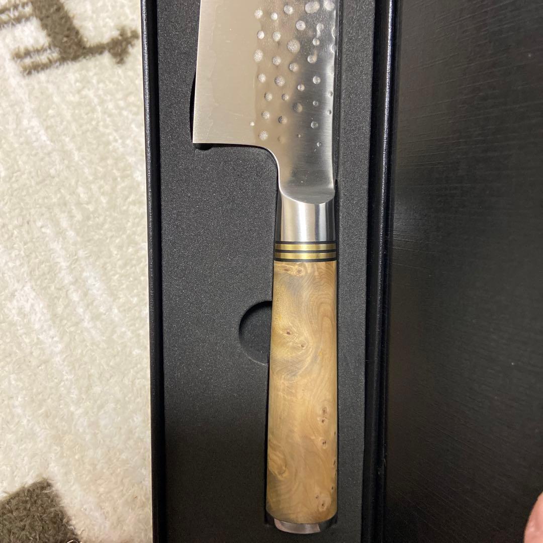 佐治武士 福井越前刃物 三徳包丁 刃渡18cm カリン柄