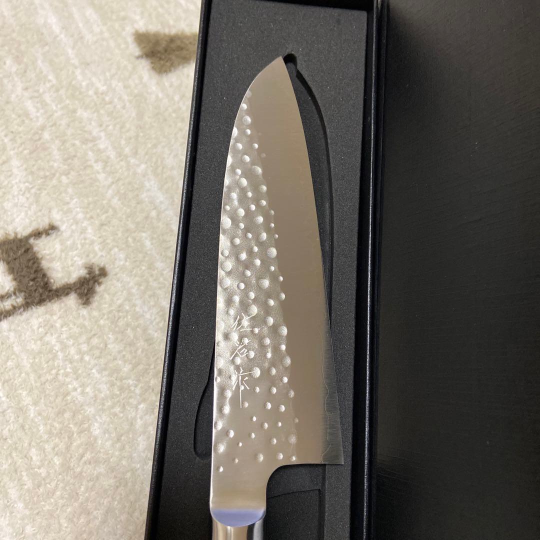 佐治武士 福井越前刃物 三徳包丁 刃渡18cm カリン柄