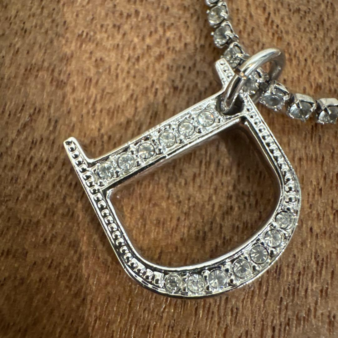 【未使用品】Dior Dロゴ ストーン ブレスレット シルバーカラー　保証書付