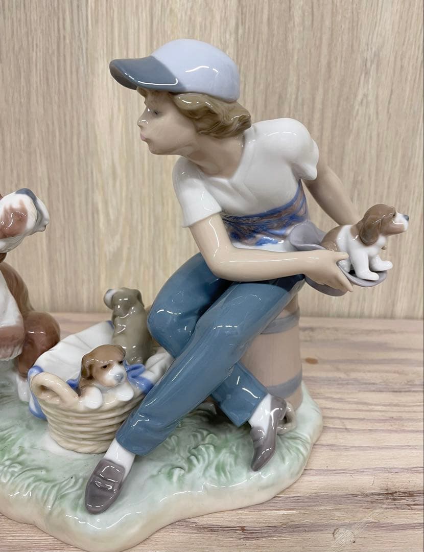 LLADRO　リヤドロ　彩色磁器人形　「この子はぼくの」少年と犬