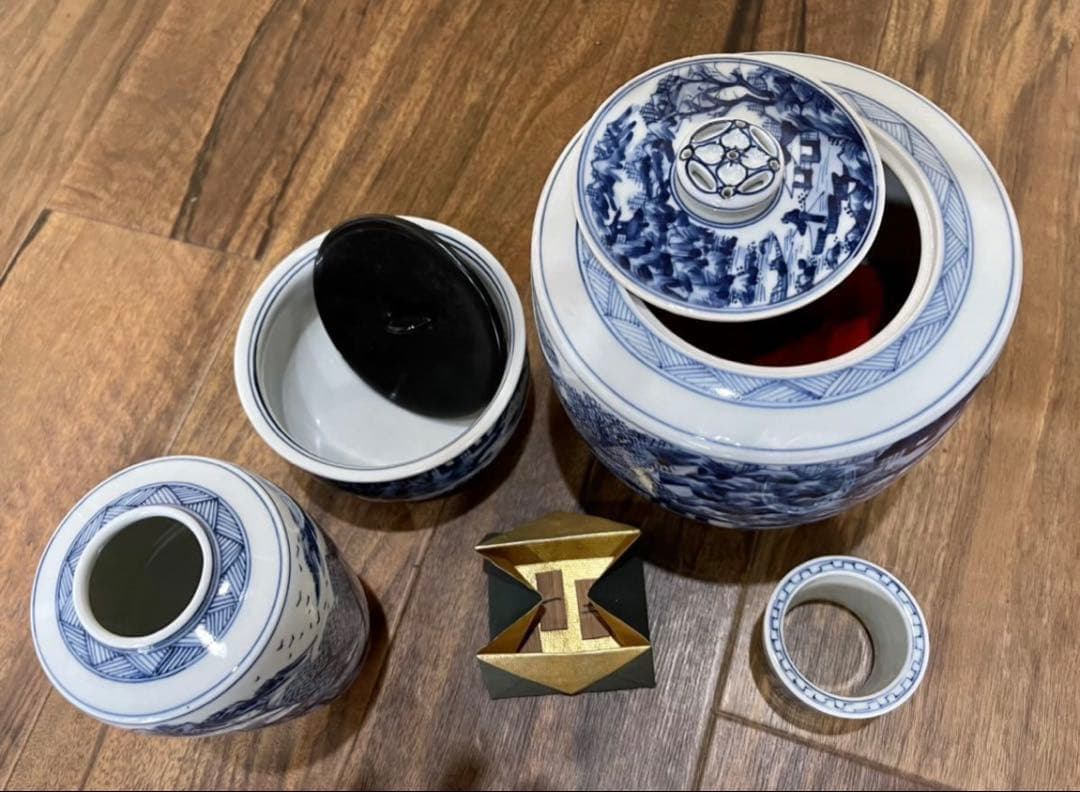 茶道具_青華山水画_皆具_平安_特泉造