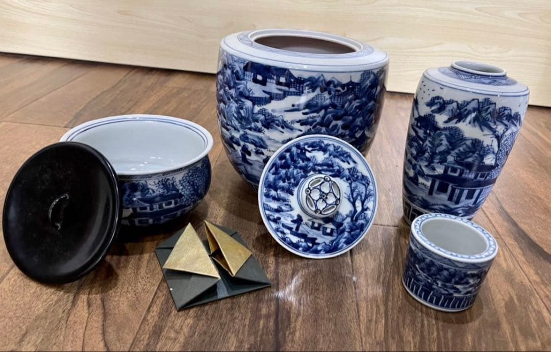 茶道具_青華山水画_皆具_平安_特泉造