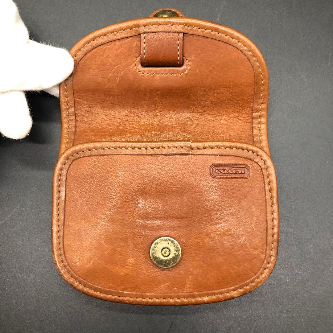 希少 COACH オールドコーチ ケース 小銭入れ レザー ライトブラウン