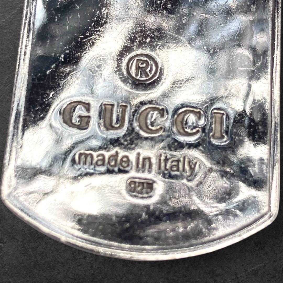 GUCCI 925 ドッグタグ ペンダント シルバー チェーン付 301