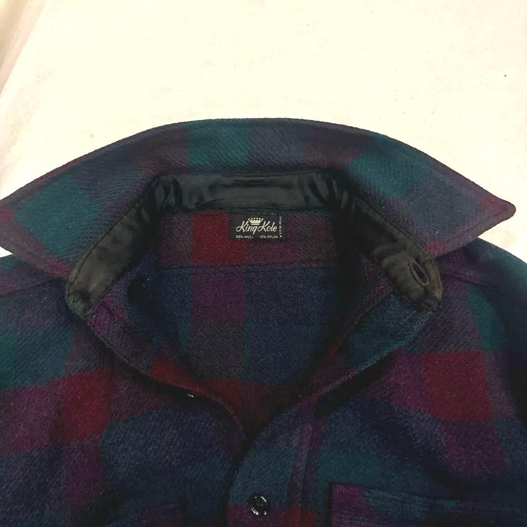 50s 60s VINTAGE ヴィンテージ ウールシャツ マチ付き