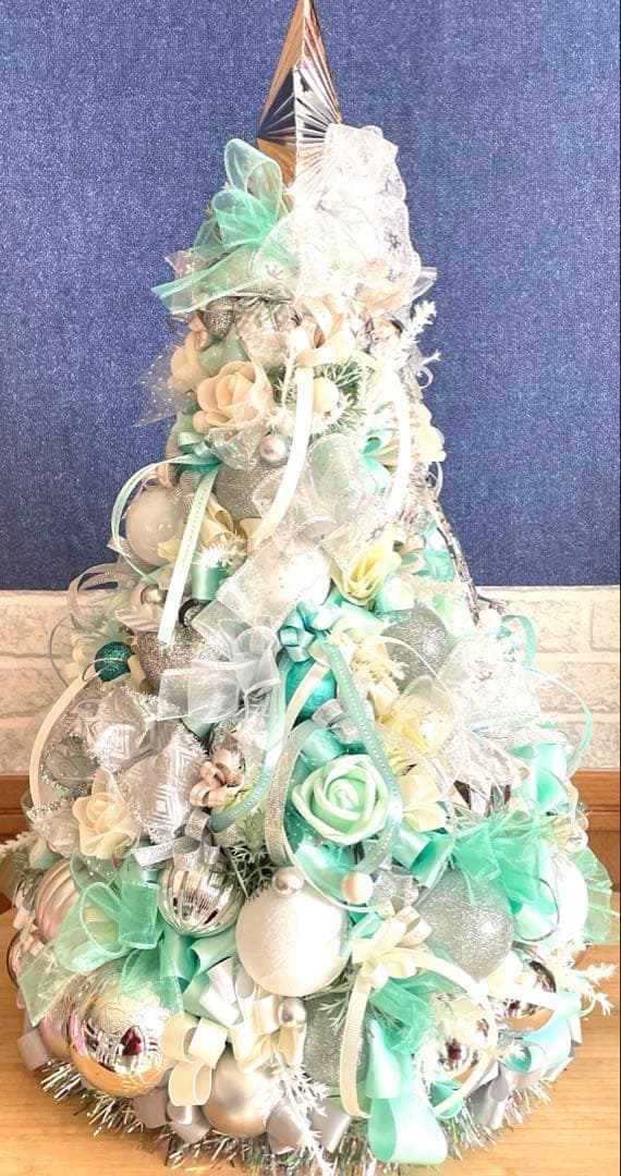 ミントグリーンのクリスマスツリー 約45センチ❣️cocc❣️2点セット❣️