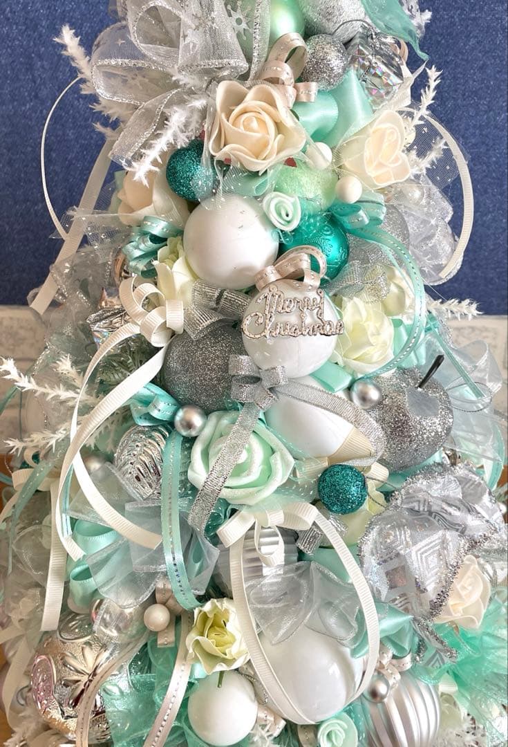 ミントグリーンのクリスマスツリー 約45センチ❣️cocc❣️2点セット❣️