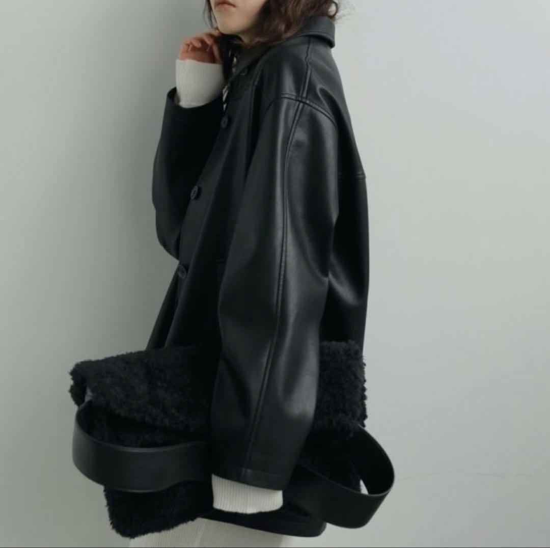 anuke エコレザーオーバージャケット