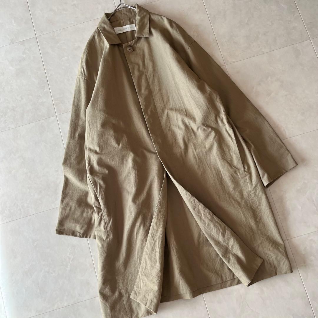 GALERIE VIE ギャルリーヴィーワイドステンカラーコート ベージュ 36