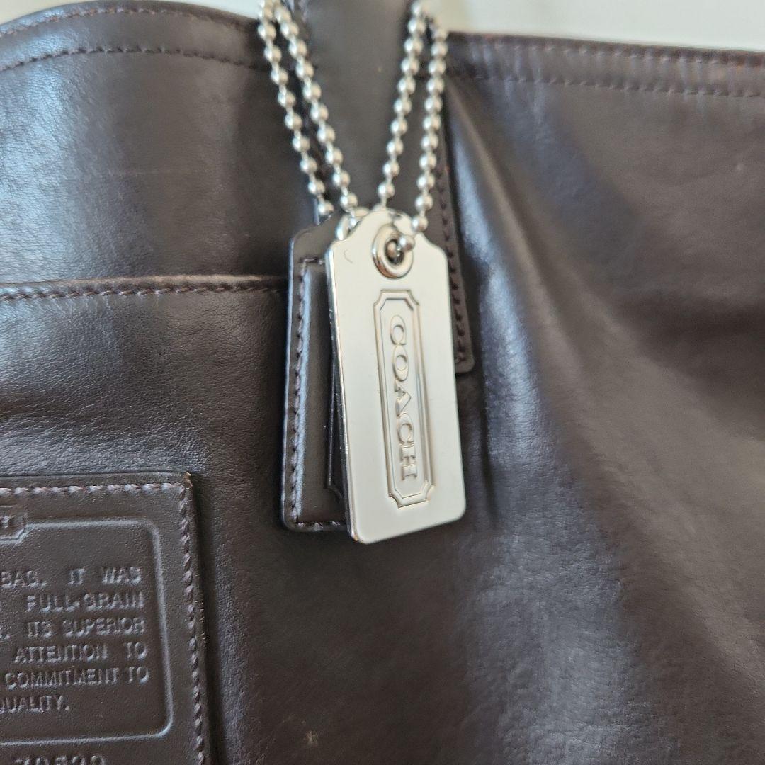 COACH/コーチ レザー×スエード リバーシブルトートバッグ ブラウン A4可