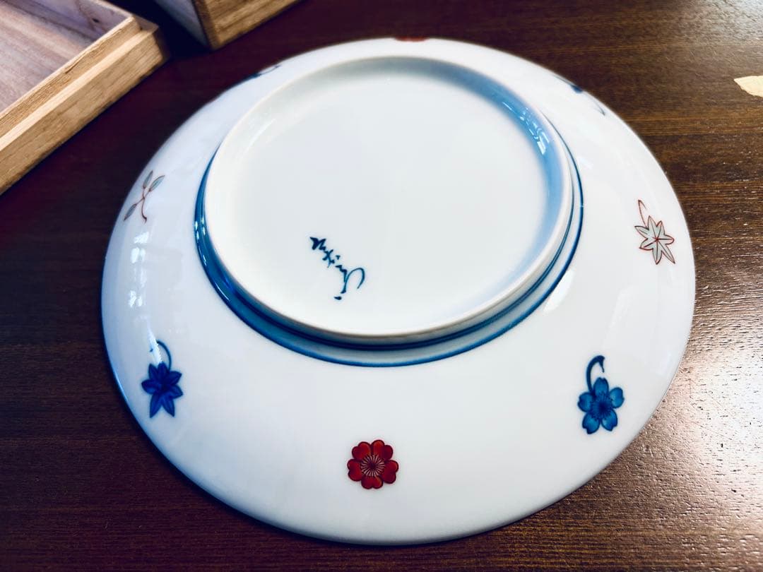 人間国宝　十四代今泉今右衛門　錦芙蓉絵額皿　飾り皿