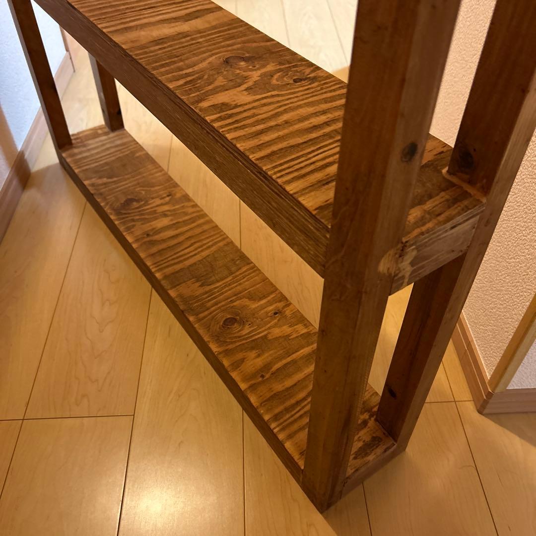 アンティーク風スリムラック　ハンドメイド　棚　飾り棚　木製家具