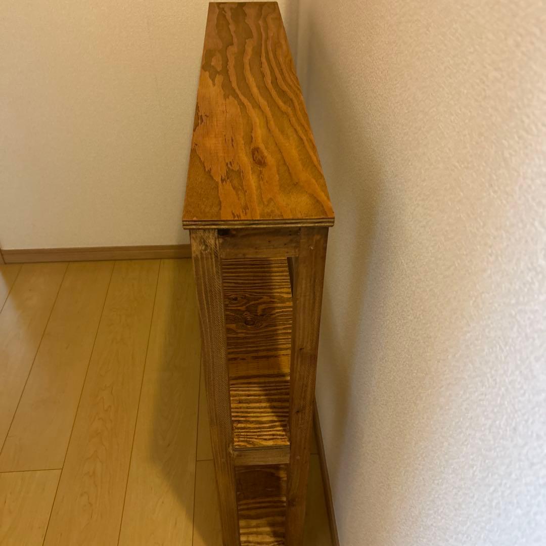 アンティーク風スリムラック　ハンドメイド　棚　飾り棚　木製家具