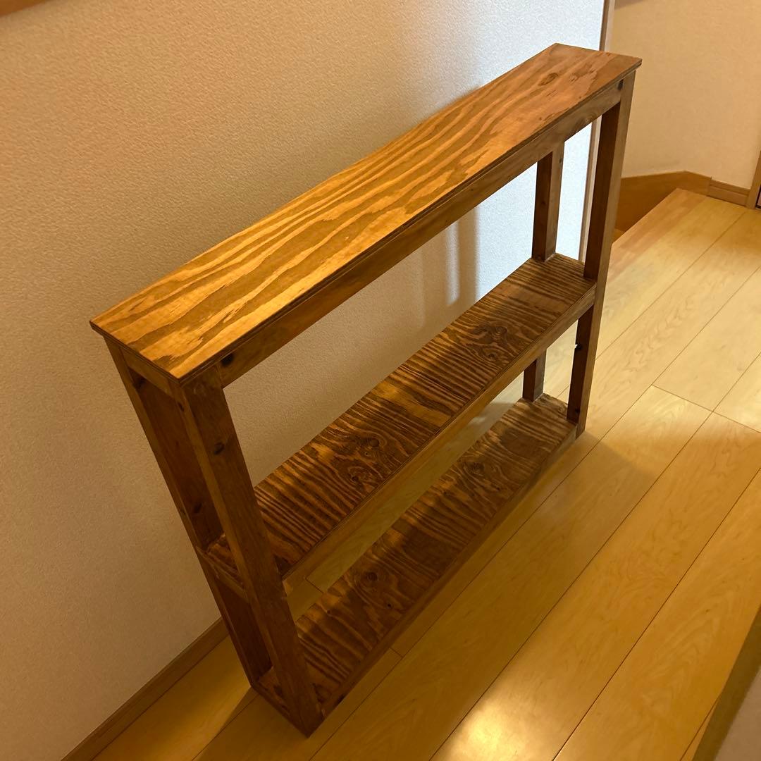 アンティーク風スリムラック　ハンドメイド　棚　飾り棚　木製家具