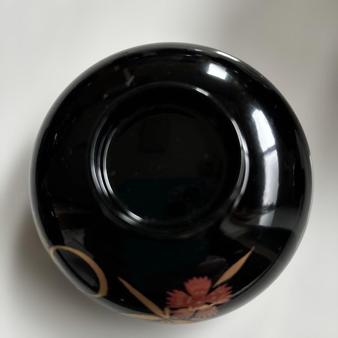 ✴︎自宅蔵出し・京型汁粉椀・なでしこ模様・漆器 蓋付き椀 10個セット 未使用✴︎