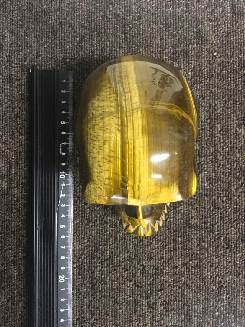タイガーアイ　置物　頭蓋骨　SKULLオブジェ　巨大　天然石