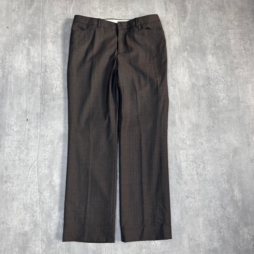 A926 美品 NEWYORKER 3点 スーツ上下 総裏 シルク混 日本製 茶