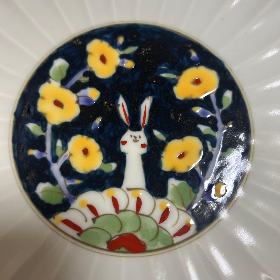 作家　陶芸作家　空萌工房 うさぎ 田口紀美子　菊割皿