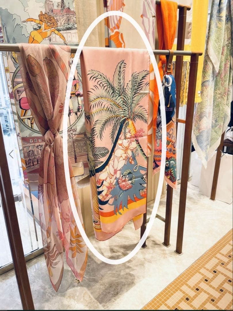 エルメス　表参道店購入　スカーフ レクタングル ALOHA アロハ 総柄