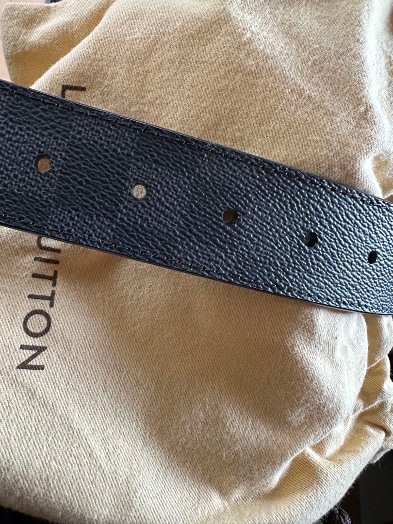 Louis Vuitton ブラック レザー ベルト ダミエ　最終値下げ中