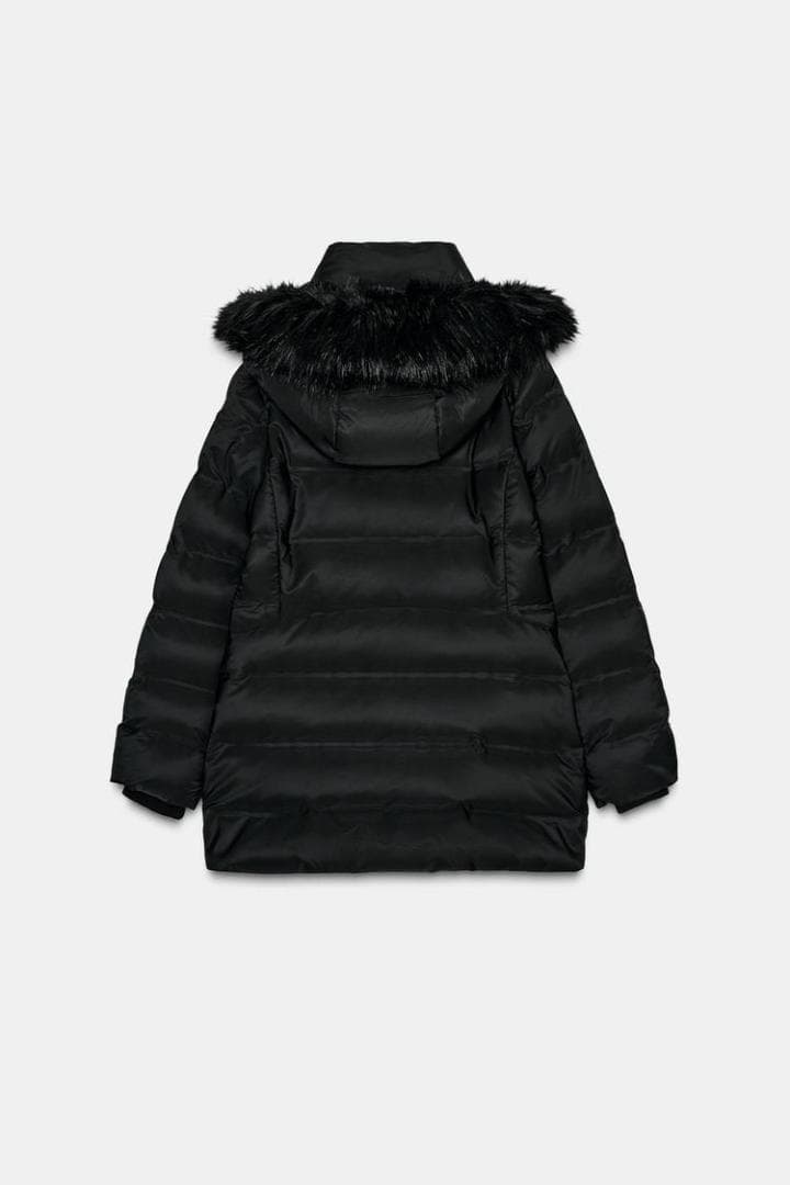 ZARA 撥水ウィンドブレーカーフード付きダウンジャケット S