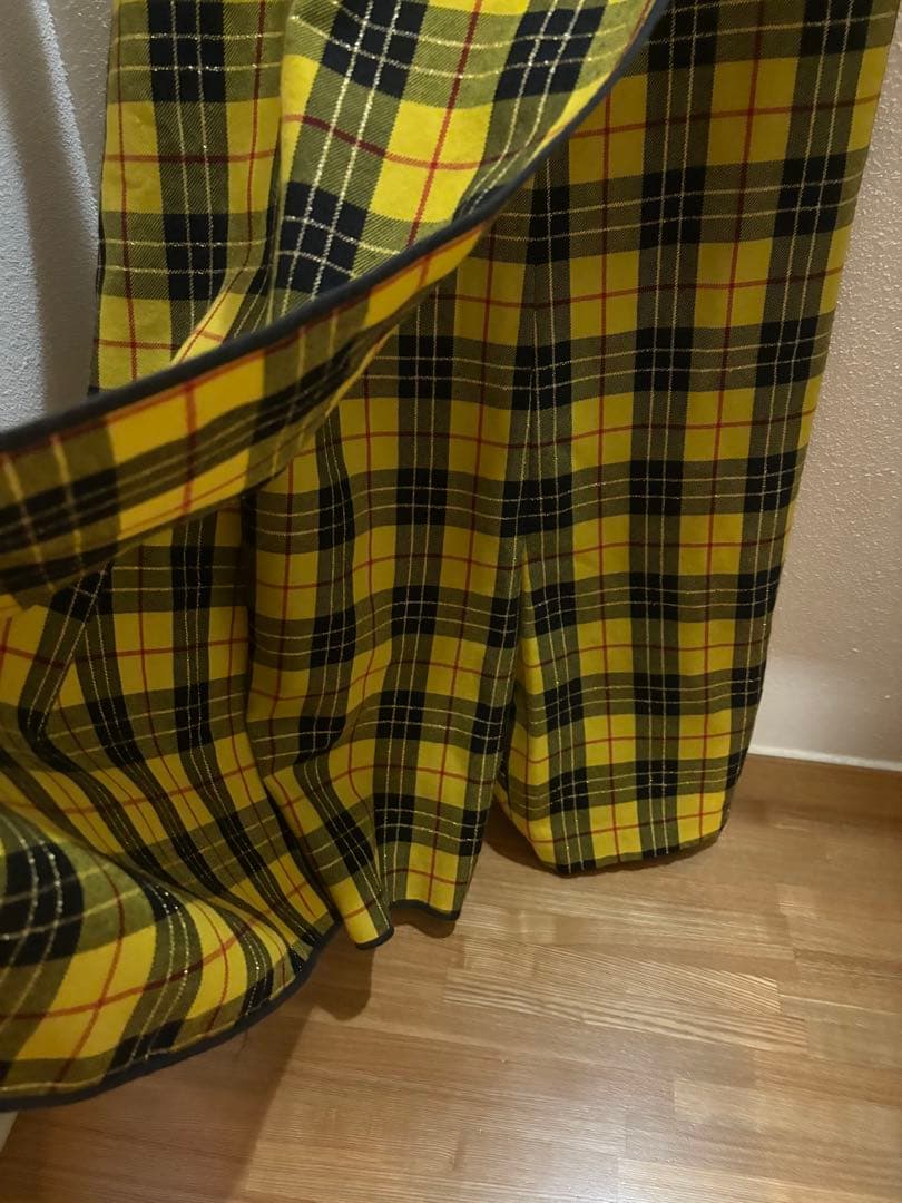 コムデギャルソン　タータンチェック　パンツ　イエロー