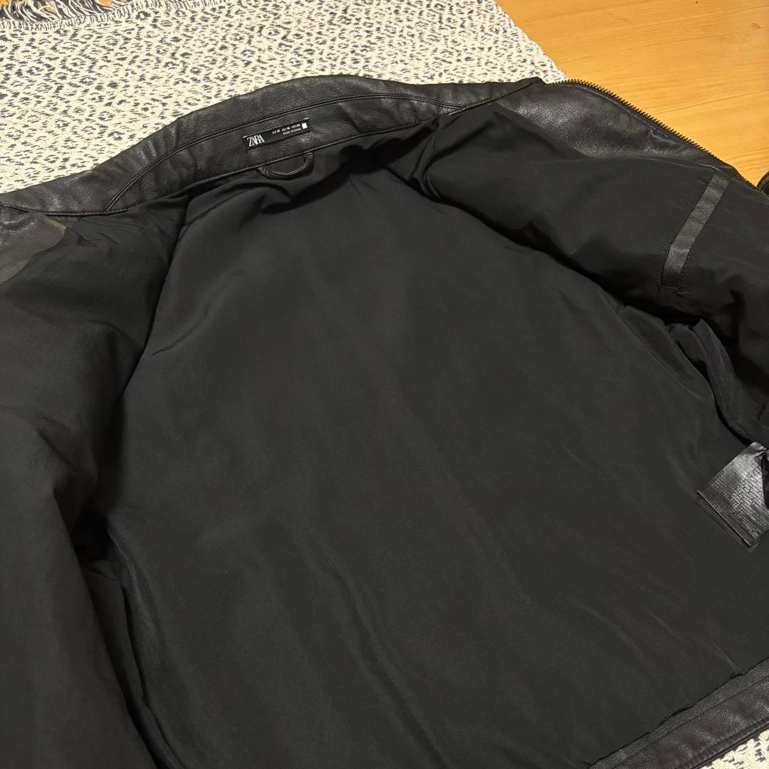 (美品)ZARA ヴィンテージエフェクト レザージャケット　M