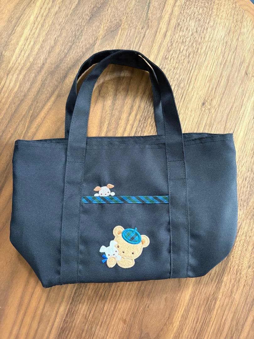 ファミリア　クマ刺繍 ブラック トートバッグ