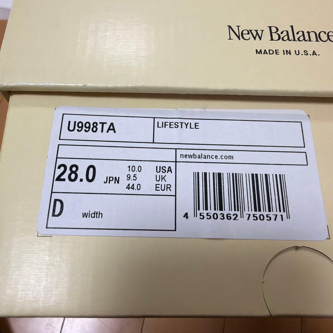 New Balance 998 TAサイズ28cm