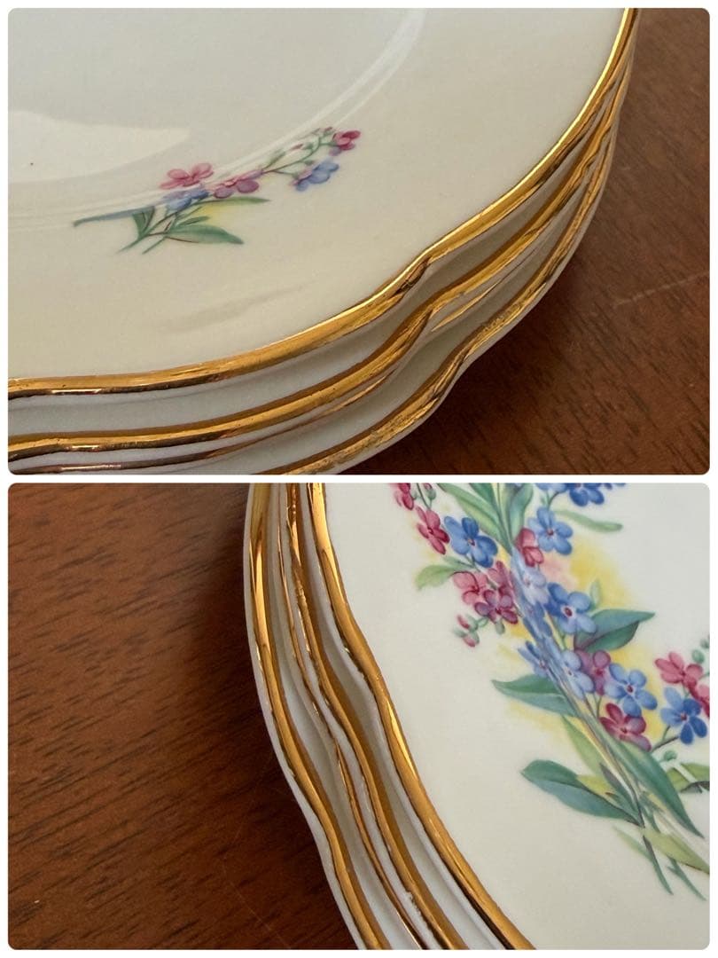 【英国ビンテージ】ダッチェス★勿忘草★ケーキ皿　4枚