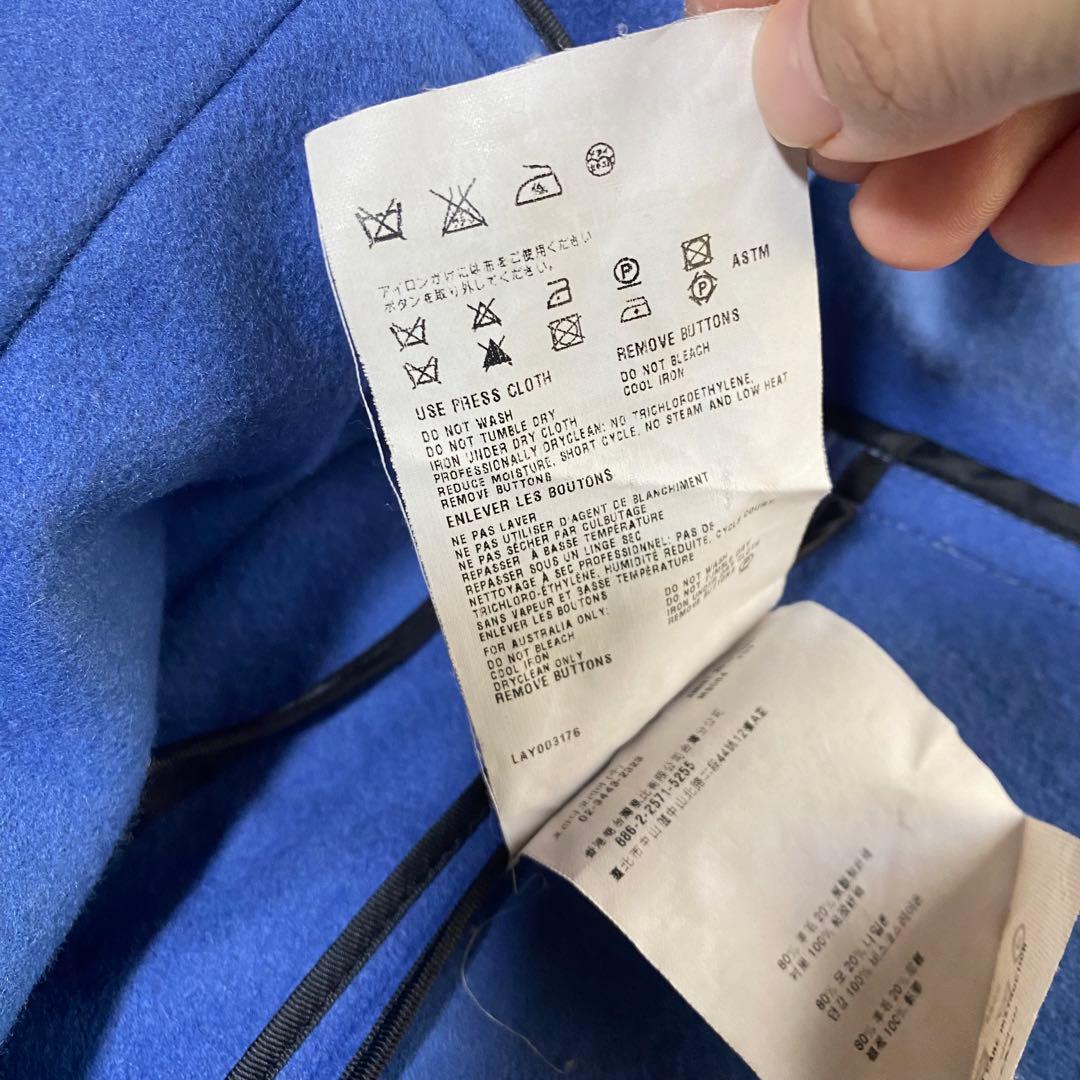 miu miu ミュウミュウ ウールコート ブルー くるみボタン