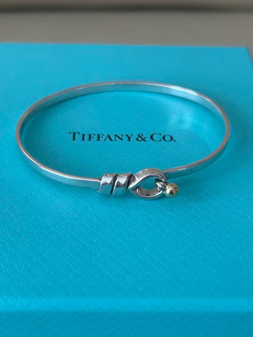 Tiffany & Co. フック&アイ バングル シルバー K18 コンビ