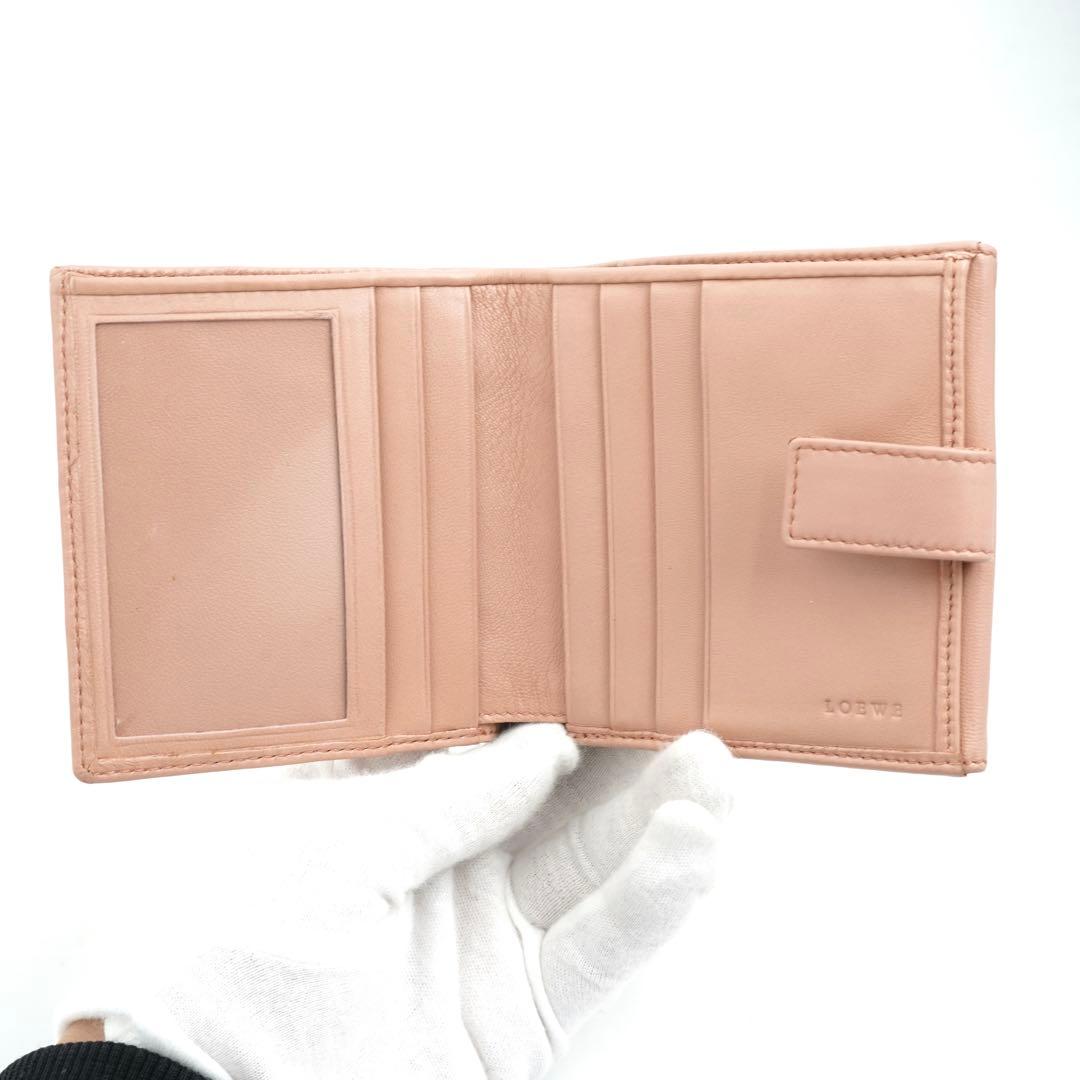 ✨極上美品✨　LOEWE ロエベ　二つ折り　アナグラム　Wホック　レザー
