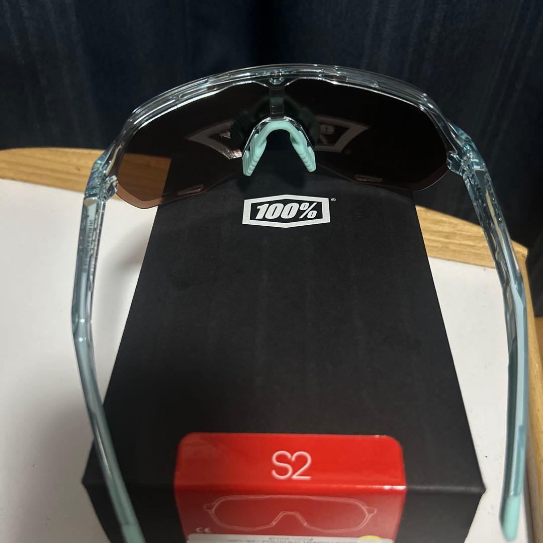 100% S2 スポーツサングラス クリアミントフレーム