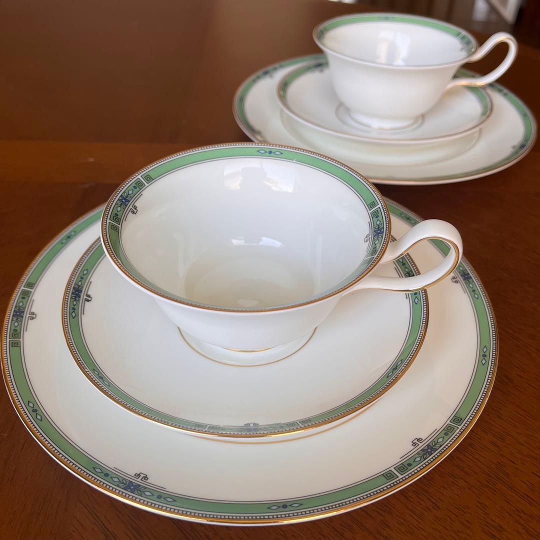 【黒壺美品】ウェッジウッド★JADE★トリオ　ペア