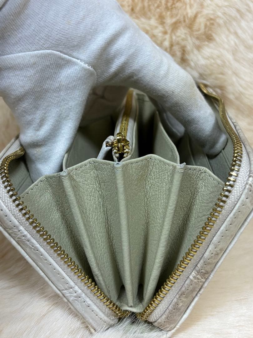 【微使用美品】　ヒマラヤクロコダイル　ラウンドファスナー長財布