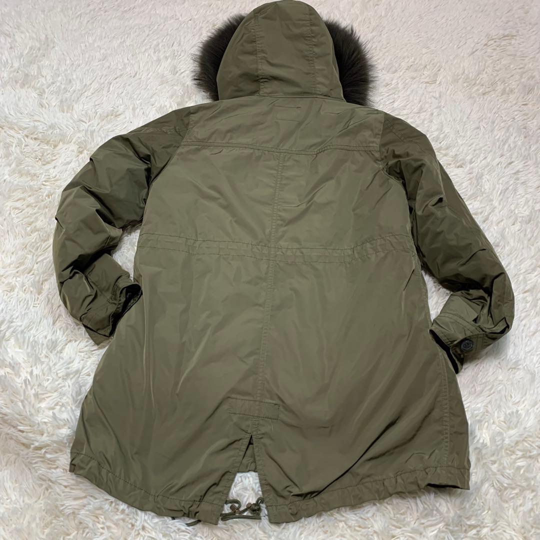 【23区】3way ダウンライナー　モッズコート　ラクーンファー　カーキ