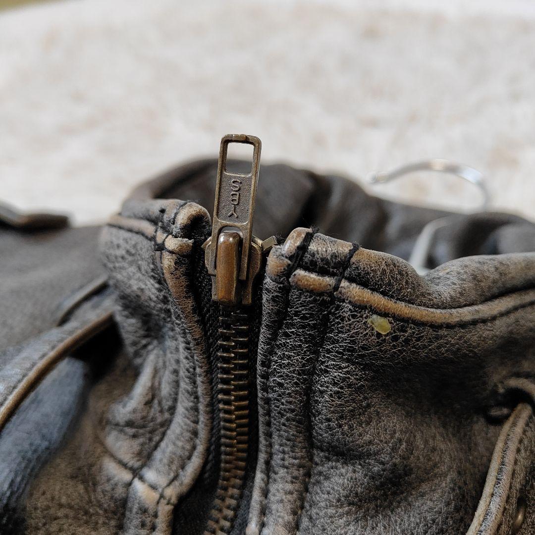 Y'2 LEATHER　レザー シングルライダース　M〜 L 牛革　グレー