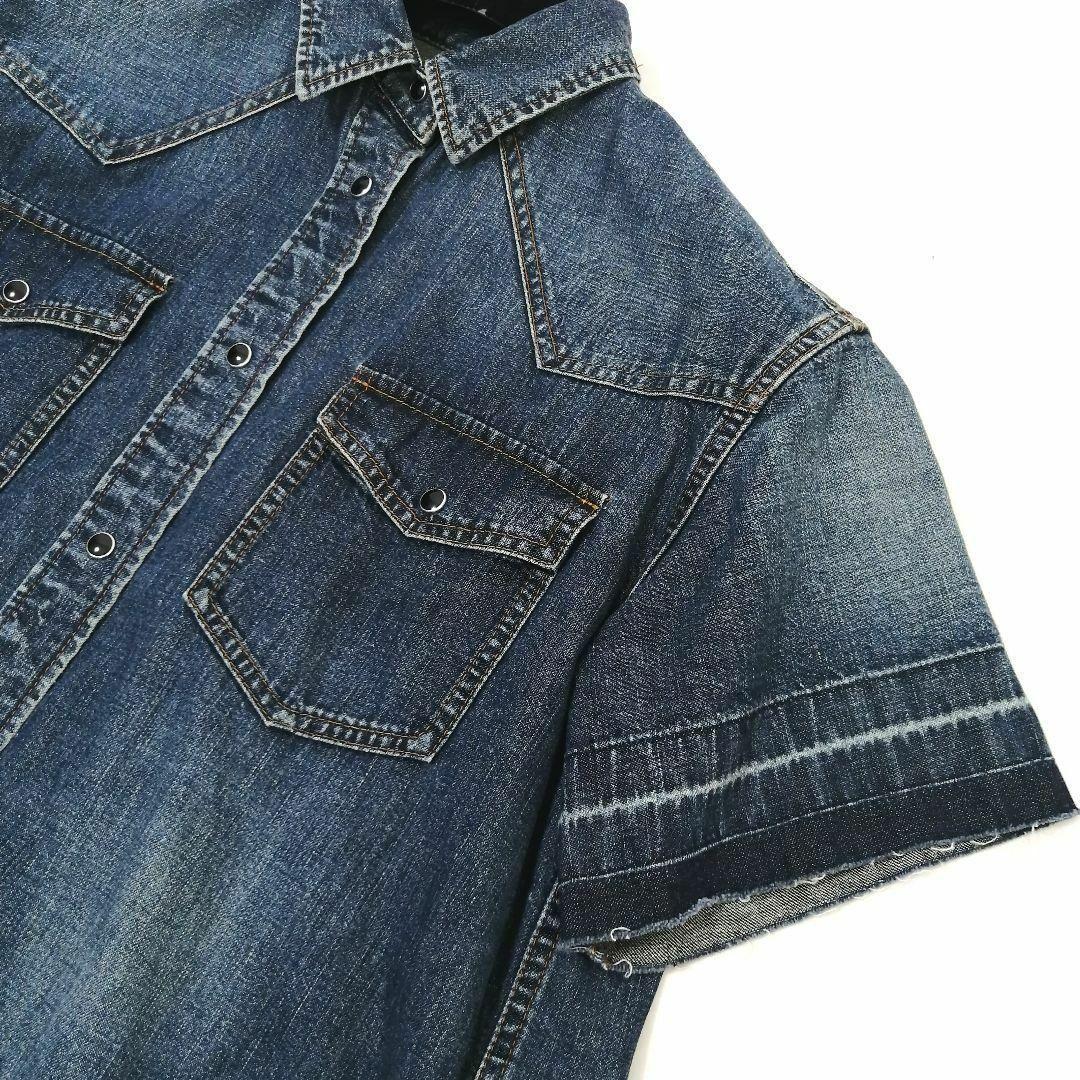 極美品✨ サカイ　デニムシャツ　21SS　近年　ドッキング　シースルー　ゆったり
